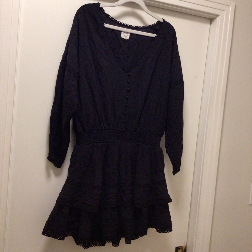 Womens Aerie Rock ‘N’ Ruffle Black Mini Dress